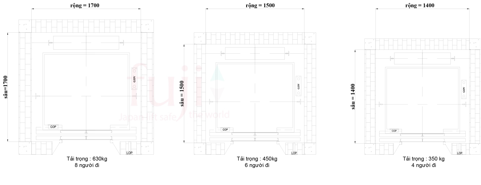 kích thước thang máy gia đình giá rẻ