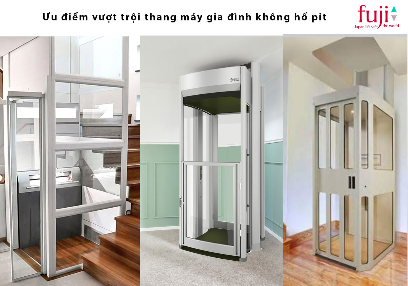 Ưu điểm vượt trội thang máy gia đình không hố pit