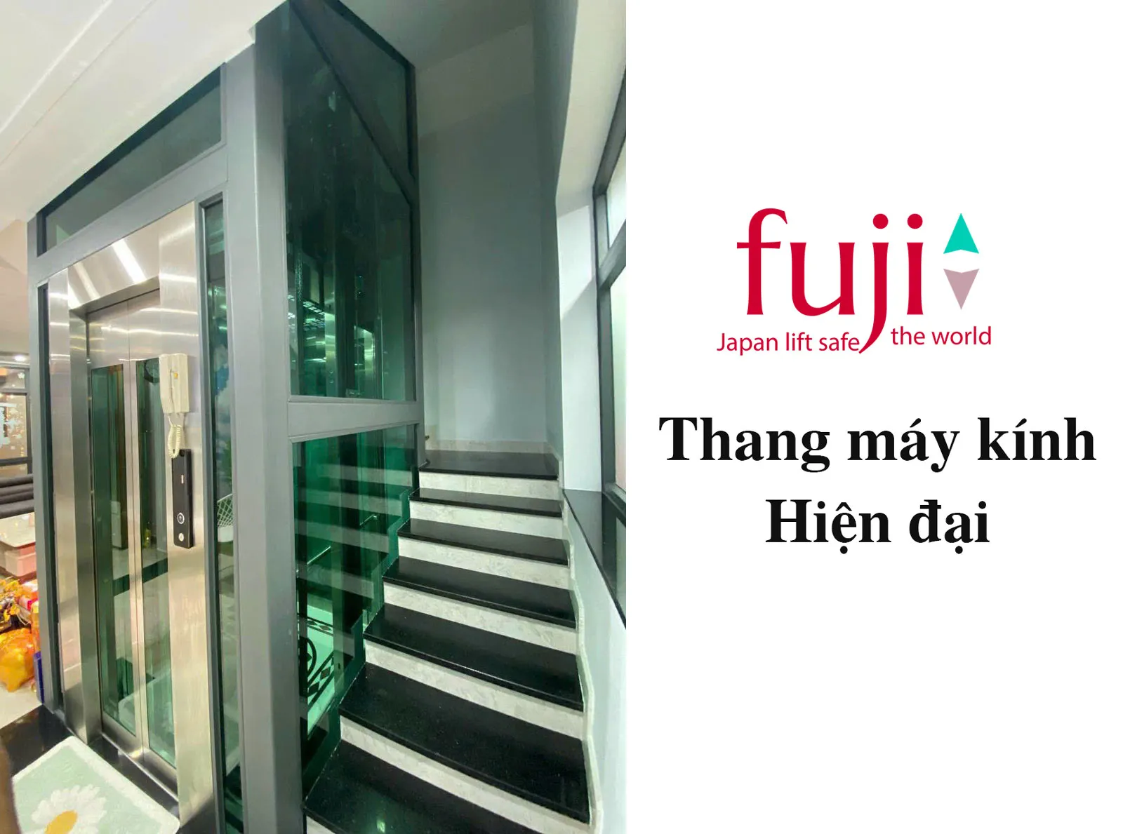 Thang máy kính hiện đại