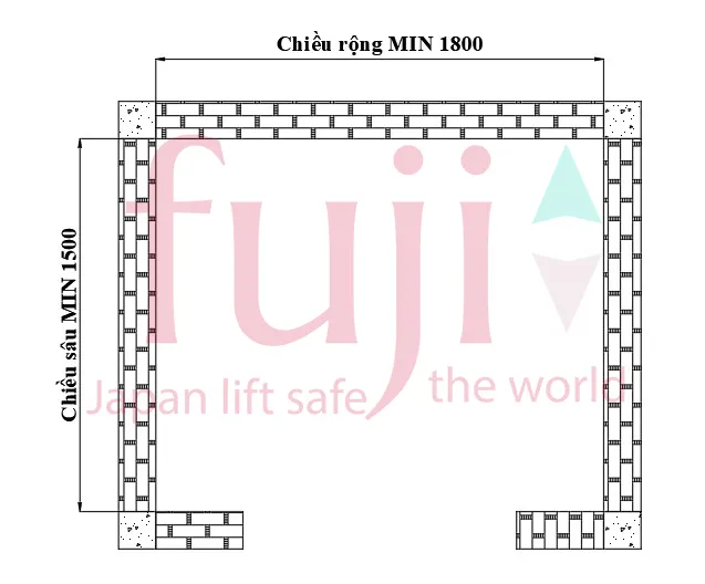 Kích thước thang máy gia đình 450kg
